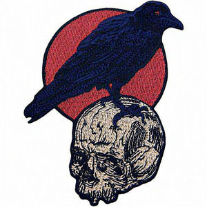 The Raven On The Skull‎ Embroidered Applique Badge Iron On Patch